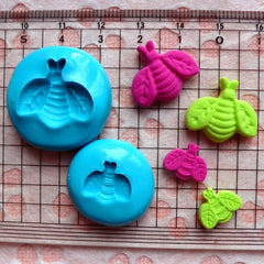 Insect Mold Fly (2pcs) (12,18mm) Flexible Silicone Mold Gumpaste Mold Fondant Fimo Jewelry Cupcake Topper Mold Cake Decoration MD415-416