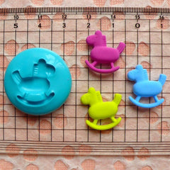 Scrapbooking Mold Rocking Horse 18mm Flexible Silicone Mold Animal Jewelry Charms Kawaii Cabochon Polymer Clay Gum Paste Fondant Mold MD418