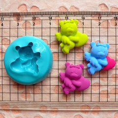 Bear Mold Cupid 20mm Fondant Mold Cupcake Topper Gum Paste Silicone Flexible Mold Fimo Polymer Clay Scrapbooking Mold Animal Cabochon MD806