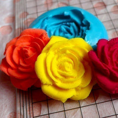 Flower / Rose (22mm) Silicone Flexible Push Mold - Jewelry, Charms, Cupcake (Clay Fimo Casting Resin Epoxy Wax Gum Paste Fondant) MD775