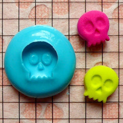 Skeleton / Skull (10mm) Silicone Flexible Push Mold - Jewelry, Charms (Clay, Fimo, Casting Resin, Wax, Gum Paste, Fondant) MD669