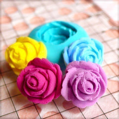 Rose / Flower (12mm) Silicone Flexible Push Mold - Jewelry, Charms, Cupcake (Clay, Fimo, Casting Resin, Wax, Soap, Gum Paste, Fondant) MD562