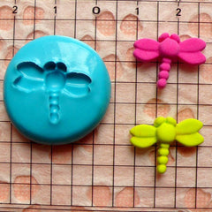 Dragonfly (17mm) Silicone Flexible Push Mold - Jewelry, Charms, Cupcake (Clay Fimo Casting Resins Epoxy Wax Soap Gum Paste Fondant) MD413
