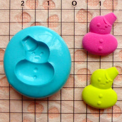 Snowman Mold w/ Hat 17mm Flexible Silicone Mold Christmas Mold Fondant Gumpaste Mini Cupcake Topper Fimo Clay Mold Scrapbooking Mold MD798