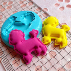 Poodle / Dog (29mm) Silicone Flexible Push Mold - Jewelry, Charms, Cupcake (Clay, Fimo, Casting Resin, Epoxy, Wax, Gum Paste, Fondant) MD749