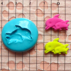 Double Dolphin Mold 18mm Flexible Silicone Mold Animal Mold DIY Jewelry Earrings Scrapbooking Mold Mini Cupcake Topper Polymer Clay MD463