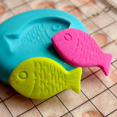 Fish (15mm) Silicone Flexible Push Mold - Jewelry, Charms, Cupcake (Clay Fimo Sculpey Premo Casting Resins Epoxy Gum Paste Fondant) MD461