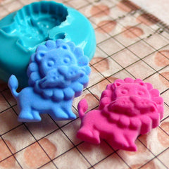 Lion (16mm) Silicone Flexible Push Mold - Jewelry, Charms, Cupcake (Clay, Fimo, Casting Resins, Epoxy, Wax, Soap, Gum Paste, Fondant) MD421