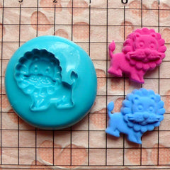 Lion (16mm) Silicone Flexible Push Mold - Jewelry, Charms, Cupcake (Clay, Fimo, Casting Resins, Epoxy, Wax, Soap, Gum Paste, Fondant) MD421