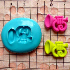 Scrapbooking Mold Music Mold Trumpet 17mm Silicone Flexible Mold DIY Jewelry Cabochon Polymer Clay Fondant Gumpaste Cupcake Topper MD693