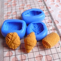 3 Croissant Mold Pastry Bread Mold 15-19mm Silicone Flexible Mold Dollhouse Bakery Miniature Sweet Cell Phone Deco Kawaii Cabochon MD204-206