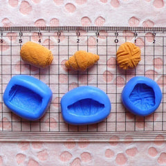 3 Croissant Mold Pastry Bread Mold 15-19mm Silicone Flexible Mold Dollhouse Bakery Miniature Sweet Cell Phone Deco Kawaii Cabochon MD204-206