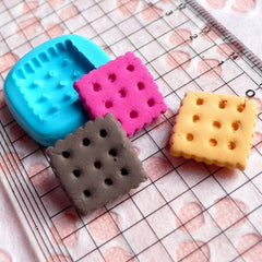 Cookie Mold Square Biscuit 16mm Flexible Silicone Mold Miniature Sweets Deco Mold Fimo Polymer Clay Charms Kawaii Cabochon Resin Wax MD145