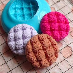 Melon Cross Bun Mold Bread Mold 16mm Silicone Flexible Mold Miniature Food Dollhouse Bakery Kitsch Jewelry Charms Sweets Cabochon MD210