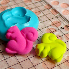 Squirrel (16mm) Silicone Flexible Push Mold - Jewelry, Charms, Cupcake (Clay Fimo Casting Resins Epoxy Wax Soap Gum Paste Fondant) MD430
