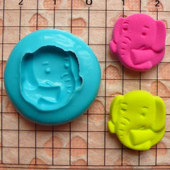 Elephant (17mm) Silicone Flexible Push Mold - Miniature Food, Cupcake, Jewelry, Charms (Resin Paper Clay Fimo Wax Gum Paste Fondant) MD429
