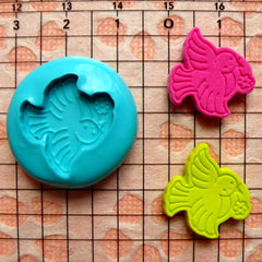 Dove Mold w/ Flower 18mm Bird Mold Silicone Mold Flexible Mold Mini Cupcake Topper Fondant Gumpaste Mold Scrapbooking Jewelry Mold MD811