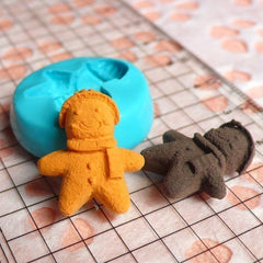 Silicone Mold Gingerbread Man Scarf 20mm Miniature Food Kawaii Deco Sweets Fimo Polymer Clay DIY Jewelry Charms Cabochon Flexible Mold MD264