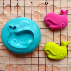 Silicone Mold Whale Flexible Mold 17mm Mini Cupcake Topper Fondant Gumpaste Mold Scrapbooking Animal Cabochon Fimo Polymer Clay Resin MD460