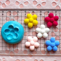 Flower (19mm) Silicone Flexible Push Mold - Jewelry, Charms, Cupcake (Clay, Fimo, Casting Resins, Epoxy, Wax, Soap, GumPaste, Fondant) MD576