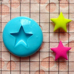 Star (11mm) Silicone Flexible Push Mold - Jewelry, Charms, Cupcake (Clay, Fimo, Sculpey, Premo, Resin, Epoxy, Wax, Gum Paste, Fondant) MD493