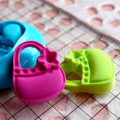 Handbag Mold w/ Flower 18mm Silicone Flexible Mold Cupcake Topper Kawaii Jewelry Charms Cabochon Mold Fimo Mold Polymer Clay Push Mold MD540