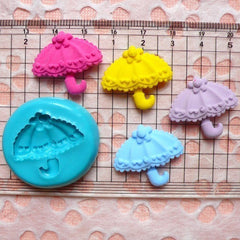 Princess / Lolita Umbrella (24mm) Silicone Flexible Push Mold Miniature Food, Sweets, Jewelry, Charms (Clay, Fimo, GumPaste, Fondant) MD534