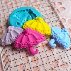 Princess / Lolita Umbrella (24mm) Silicone Flexible Push Mold Miniature Food, Sweets, Jewelry, Charms (Clay, Fimo, GumPaste, Fondant) MD534