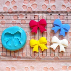 Ribbon / Bow (21mm) Silicone Flexible Push Mold - Jewelry, Charms, Cupcake (Clay, Fimo, Casting Resins, Epoxy, Wax, GumPaste, Fondant) MD471