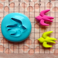 Sparrow Bird (18mm) Silicone Flexible Push Mold Jewelry Charms Cupcake (Clay, Fimo, Premo, Sculpey, Resin, Epoxy, Gum Paste, Fondant) MD823