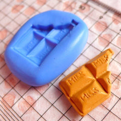 Miniature Mold Bitten Milk Chocolate Bar 21mm Flexible Silicone Mold Deco Kawaii Sweets Fimo Polymer Clay Jewelry Charms Cabochon DIY MD355