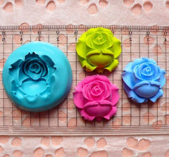 Flower / Rose (25mm) Silicone Flexible Push Mold - Miniature Food, Sweets, Jewelry, Charms (Clay Fimo Resin Epoxy Gum Paste Fondant) MD587