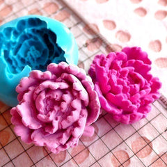 Flower / Peony (27mm) for Silicone Flexible Push Mold - Jewelry, Charms (Resin Paper Clay Fimo Casting Resins Wax Gum Paste Fondant) MD753