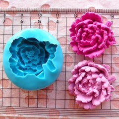 Flower / Peony (27mm) for Silicone Flexible Push Mold - Jewelry, Charms (Resin Paper Clay Fimo Casting Resins Wax Gum Paste Fondant) MD753