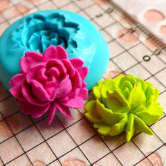 Flower / Rose (18mm) Silicone Flexible Push Mold - Jewelry, Charms, Cupcake (Clay Fimo Premo Casting Resin Epoxy Fondant Gum Paste) MD573