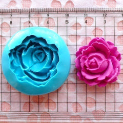 Flower / Rose (27mm) Silicone Flexible Push Mold - Jewelry, Charms, Cupcake (Clay Fimo Epoxy Casting Resins Wax Gum Paste Fondant) MD586