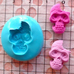 Halloween Mold Skeleton Mold Skull 18mm Flexible Silicone Mold Jewelry Cabochon Charms Fimo Polymer Clay Resin Fondant Gum Paste Mold MD674