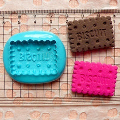 Biscuit Mold Rectangular Cookie 28mm Flexible Silicone Mold Decoden Kawaii Miniature Sweets Fimo Polymer Food Mold Cabochon Charms MD128