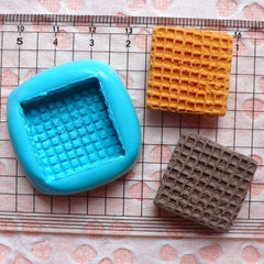 Kawaii Mold Waffle Wafer Biscuit 22mm Silicone Flexible Mold Decoden Mini Sweets Fimo Polymer Clay Food Mold Cabochon Charms Epoxy Wax MD309