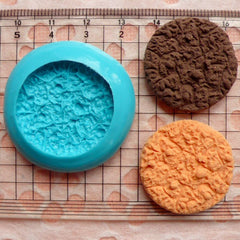 Round Cookie / Biscuit (26mm) Silicone Flexible Push Mold - Miniature Food, Sweets, Jewelry, Charms (Clay, Fimo, Resin, Fondant) MD176