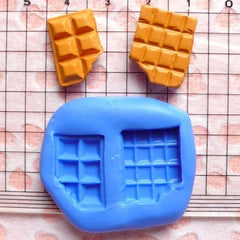Bitten Chocolate Bar 2pcs 17mm Silicone Mold Flexible Mold Kawaii Miniature Sweets Fimo Polymer Clay Jewelry Charms Cabochon Mold MD733