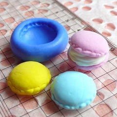 Macaron Mold 16mm Flexible Silicone Mold Kawaii Deco Sweets Miniature Food Mold Fimo Polymer Clay Jewelry Charms DIY Cabochon Mold MD252