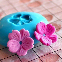 Tiny Flower / Sakura (9mm) Silicone Flexible Push Mold - Miniature Sweets, Cupcake, Jewelry Charms (Clay Fimo Resin GumPaste Fondant) MD560
