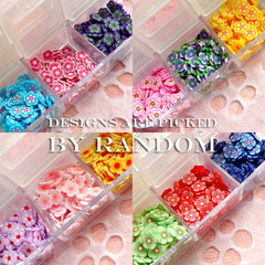 FLOWER Polymer Clay Cane Assorted Slices Mix & Container Miniature Kawaii Decoration Nail Art Decoden (over 1000 RANDOM pcs) CMX101