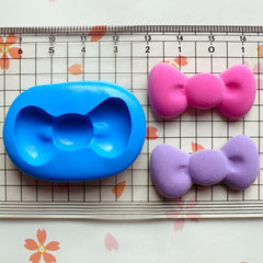 Bow / Bowtie (34mm) Silicone Flexible Push Mold - Jewelry, Charms, Cupcake (Clay, Fimo, Casting Resins, Epoxy, Wax, GumPaste, Fondant) MD484