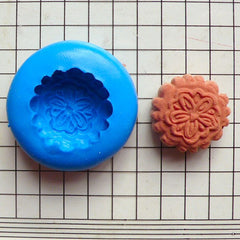 Mooncake (Round) (16mm) Silicone Mold Flexible Mold - Miniature Food, Sweets, Jewelry, Charms (Clay Fimo Resin Gum Paste Fondant Wax) MD334