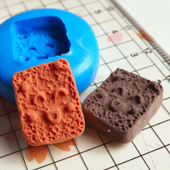 Decoden Supplies Bread Slice 15mm Silicone Mold Miniature Sweets Deco Fimo Polymer Clay Jewelry Charms Cabochon Resin Flexible Mold MD207