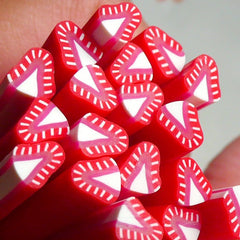 Miniature Strawberry Clay Cane Dollhouse Fruit Polymer Clay Slices (Cane or Slices) Fimo Food Jewelry Kawaii Nail Deco Embellishment CF033