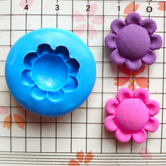 Flower / Sunflower (18mm) Silicone Flexible Push Mold - Jewelry, Charms, Cupcake (Clay, Fimo, Casting Resins, Wax, Soap, Fondant) MD574