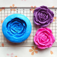 Flower / Rose (34mm) Silicone Flexible Push Mold Jewelry, Charms, Cupcake (Clay, Fimo, Casting Resin, Epoxy, Wax, Gum Paste, Fondant) MD595